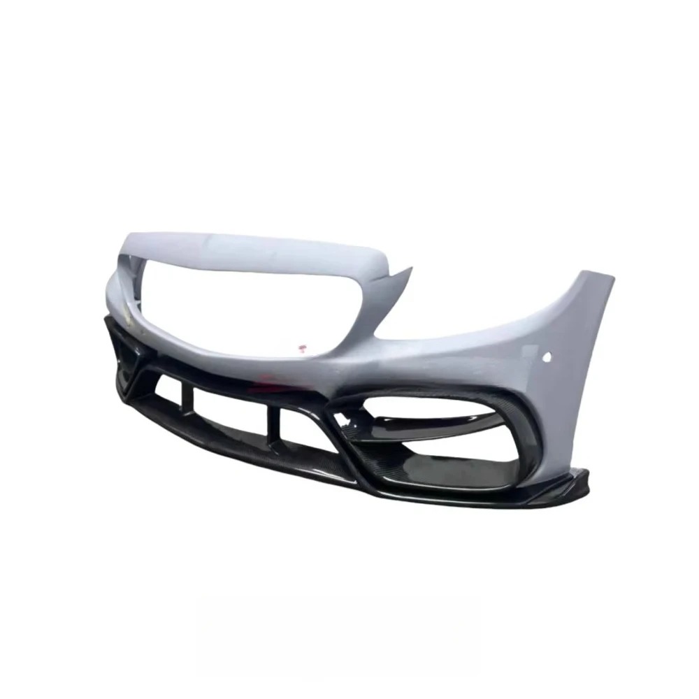 IMP Style Half Carbon Fiber Front Bumper for  W205 C Class C43 C63 2015-2021 Perfect Installation Cars Body Kit